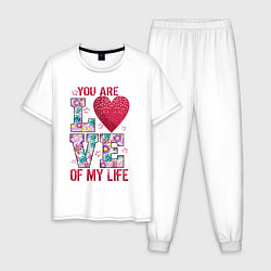 Пижама хлопковая мужская Любовь всей жизни, цвет: белый