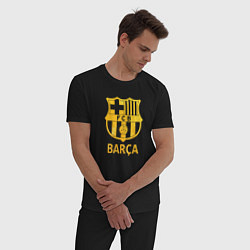 Пижама хлопковая мужская Барселона золотой, цвет: черный — фото 2