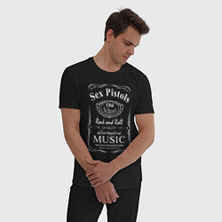 Пижама хлопковая мужская Sex Pistols в стиле Jack Daniels, цвет: черный — фото 2
