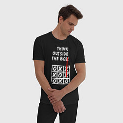 Пижама хлопковая мужская Think outside the box game, цвет: черный — фото 2