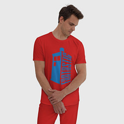 Пижама хлопковая мужская Fantastic tardis, цвет: красный — фото 2