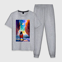 Мужская пижама Космическая девчонка - киберпанк