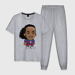 Пижама хлопковая мужская Ronaldinho Barcelona, цвет: меланж