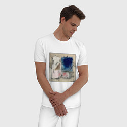 Пижама хлопковая мужская Композиция 318, цвет: белый — фото 2