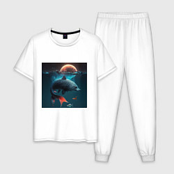 Пижама хлопковая мужская Морской волк-рыба, цвет: белый