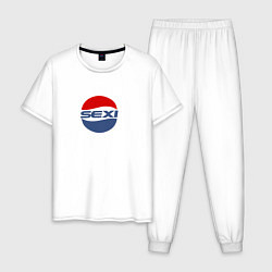 Пижама хлопковая мужская Pepsi sexi, цвет: белый