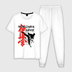 Пижама хлопковая мужская Киокушинкай карате, цвет: белый