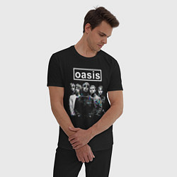 Пижама хлопковая мужская Oasis рок группа, цвет: черный — фото 2