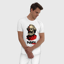 Пижама хлопковая мужская Karl Marx - 3 цвета, цвет: белый — фото 2