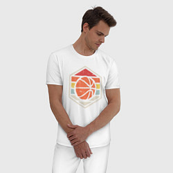 Пижама хлопковая мужская Basket Baller, цвет: белый — фото 2