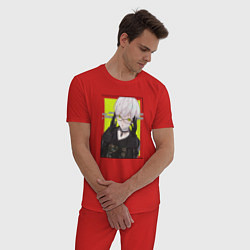 Пижама хлопковая мужская Андройд 9S, цвет: красный — фото 2