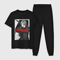 Пижама хлопковая мужская Леон с базукой - Resident, цвет: черный