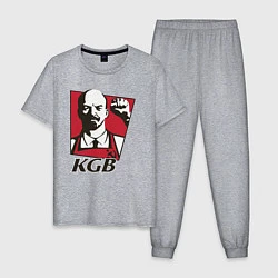 Пижама хлопковая мужская KGB Lenin, цвет: меланж
