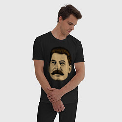Пижама хлопковая мужская Сталин СССР, цвет: черный — фото 2