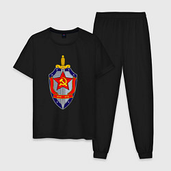 Пижама хлопковая мужская ВЧК КГБ, цвет: черный