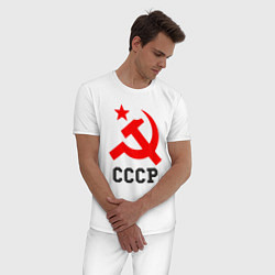 Пижама хлопковая мужская СССР стиль, цвет: белый — фото 2