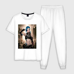 Пижама хлопковая мужская Jinx model, цвет: белый
