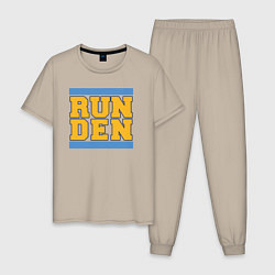 Пижама хлопковая мужская Run Denver Nuggets, цвет: миндальный