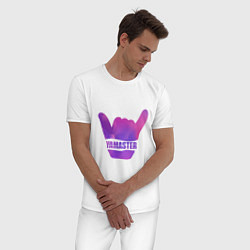 Пижама хлопковая мужская Yamaster Gradient, цвет: белый — фото 2