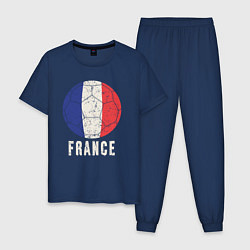 Пижама хлопковая мужская Футбол Франции, цвет: тёмно-синий