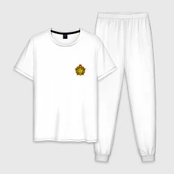 Пижама хлопковая мужская Орден отличника погранвойск - мини, цвет: белый