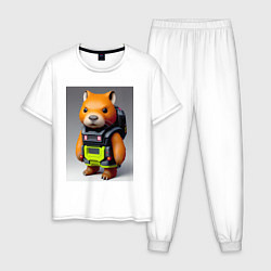 Мужская пижама Baby capybara - cyberpunk - neural network