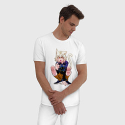 Пижама хлопковая мужская Неферпиту - Хантер, цвет: белый — фото 2