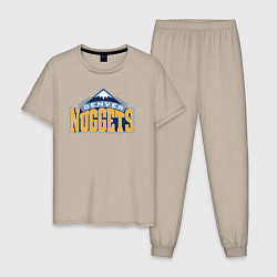 Пижама хлопковая мужская Denver Nuggets, цвет: миндальный