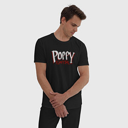 Пижама хлопковая мужская Poppy Playtime лого, цвет: черный — фото 2