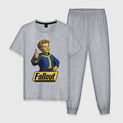 Пижама хлопковая мужская Real vault boy, цвет: меланж