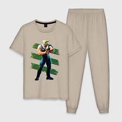 Пижама хлопковая мужская Street Fighter 6 Guile, цвет: миндальный