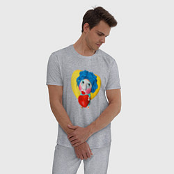 Пижама хлопковая мужская Куколка с сердечком, цвет: меланж — фото 2