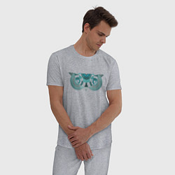 Пижама хлопковая мужская Геометрическая сова, цвет: меланж — фото 2