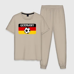 Пижама хлопковая мужская Football Germany, цвет: миндальный
