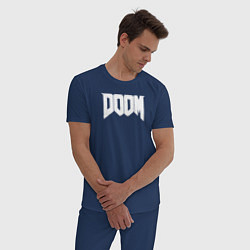 Пижама хлопковая мужская Doom nightmare mode, цвет: тёмно-синий — фото 2