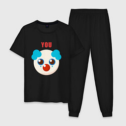 Пижама хлопковая мужская You clown, цвет: черный