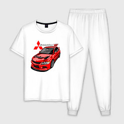 Пижама хлопковая мужская Lancer Evolution 8, цвет: белый