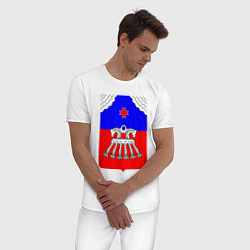 Пижама хлопковая мужская Граховский район, цвет: белый — фото 2