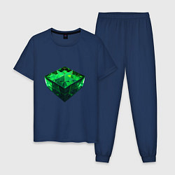Мужская пижама Куб из зелёного кристалла