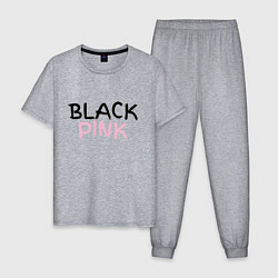 Пижама хлопковая мужская Граффити BlackPink, цвет: меланж