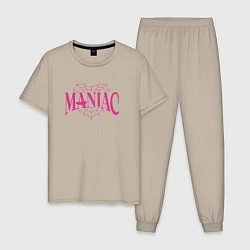 Пижама хлопковая мужская Maniac - stray kids, цвет: миндальный