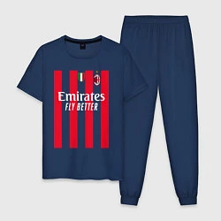 Пижама хлопковая мужская Рафаэль Леао ФК Милан форма 2223 домашняя, цвет: тёмно-синий