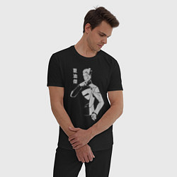 Пижама хлопковая мужская Гето Сугуру студент, цвет: черный — фото 2