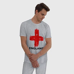Пижама хлопковая мужская England flag, цвет: меланж — фото 2