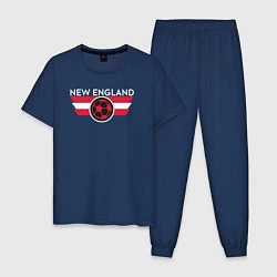 Пижама хлопковая мужская New England, цвет: тёмно-синий
