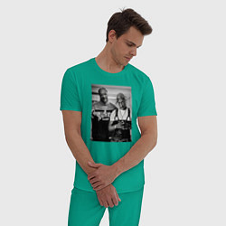 Пижама хлопковая мужская Old Gangstars, цвет: зеленый — фото 2