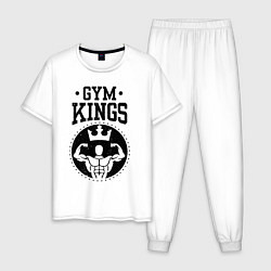 Пижама хлопковая мужская Gym kings, цвет: белый
