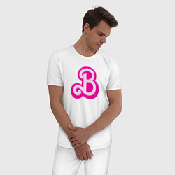 Пижама хлопковая мужская Б - значит Барби, цвет: белый — фото 2