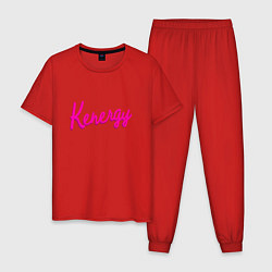 Пижама хлопковая мужская Kenergy, цвет: красный