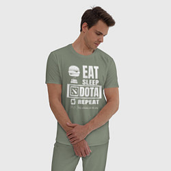 Пижама хлопковая мужская Дота 2 на повторе, цвет: авокадо — фото 2